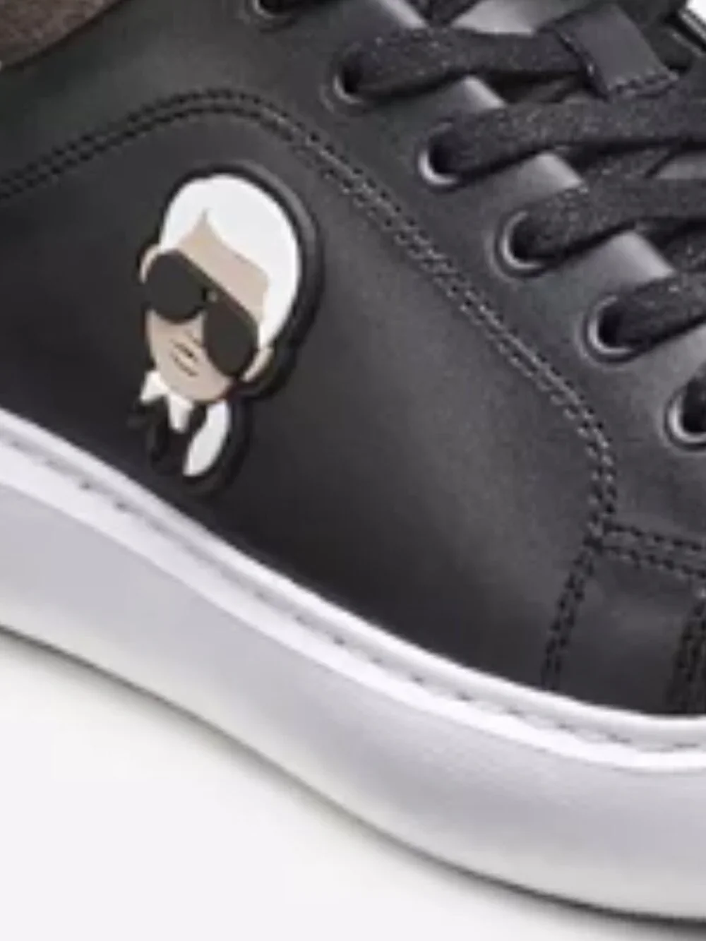 Karl Lagerfeld Paris Mens Sneakers Karl Head Black LF1S1107 Size 12M NEW